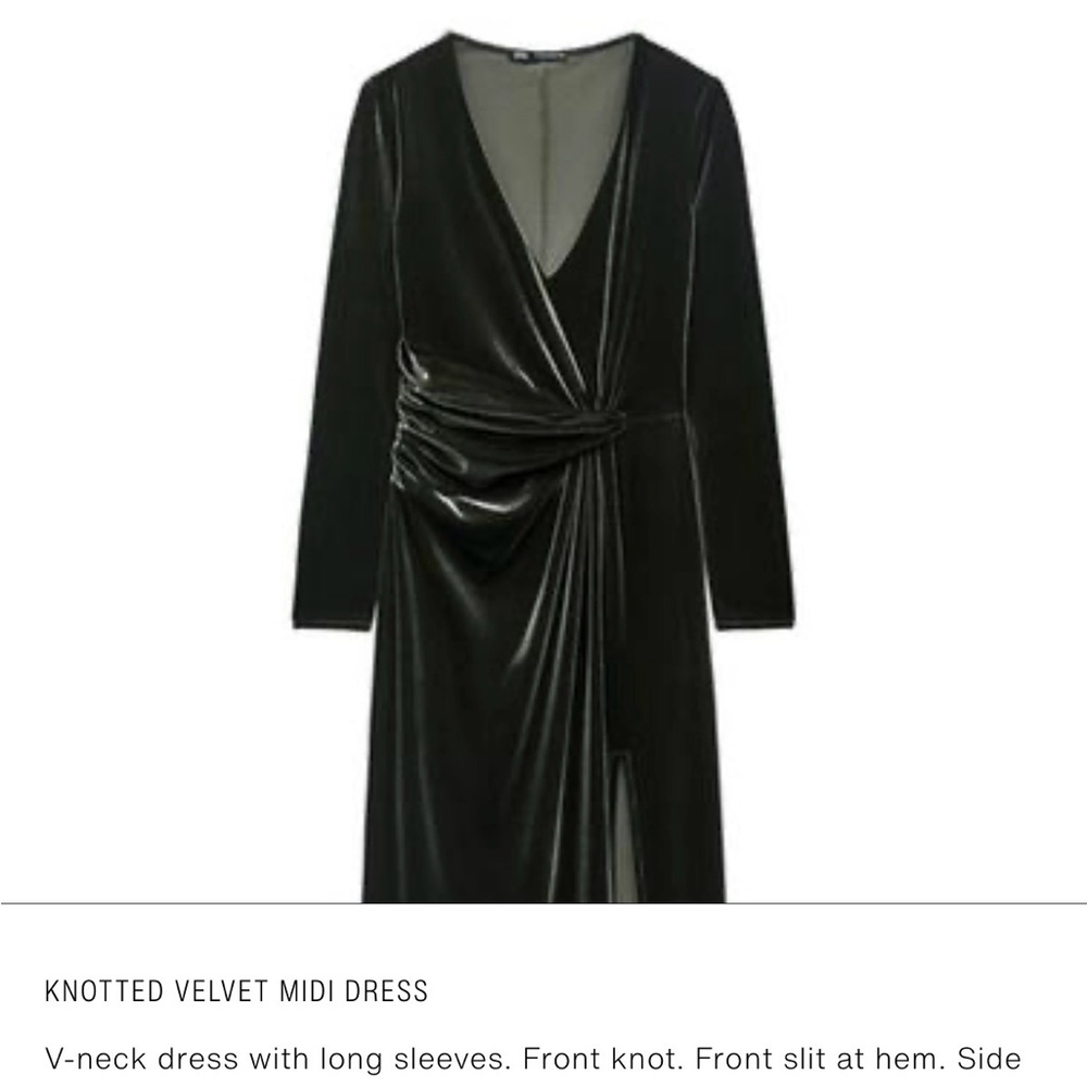 Zara Black Velvet Long Sleeve Dress